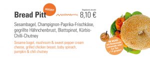 30 Jahre Bagel Brothers - Aktionsbagel Bread Pitt